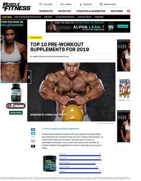 Seismic Surge by Hard Rock Supplements, hard rock supplements, seismic surge, pre workout, muscle builder, pwo, weight lifting, body building, shred, supplements